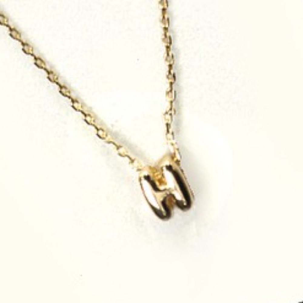 Gold Mini Bubble Initial Necklace (5101)